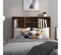 Susany Gecheer Engineered Wood Headboard Cabinet with Storage - Smoked Oak Finish Model817243