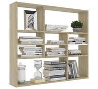Susany Gecheer Stylish Wall Shelf with 10 Compartments - Engineered Wood, Sonoma Oak, Easy Assembly Model802942