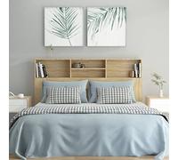 Susany Headboard With Built in Cabinets Bedroom Display Shelf Bookcase Bedroom Storage Cabinet Wooden Storage Backboard Bed Accessory Sonoma Oak 160x19x103.5 cm