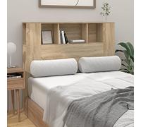 Susany Headboard With Built in Cabinets Bedroom Display Shelf Bookcase Bedroom Storage Cabinet Wooden Storage Backboard Bed Accessory Sonoma Oak 120x18.5x104.5 cm