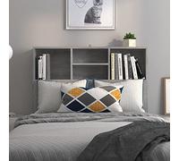 Susany Headboard With Built in Cabinets Bedroom Display Shelf Bookcase Bedroom Storage Cabinet Wooden Storage Backboard Bed Accessory Grey Sonoma 100x19x103.5 cm