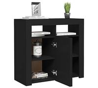 Susany LED Sideboard Cabinet Storage Cupboard Unit with LED Lights for Dining Room Living Room Black 80x35x75 cm