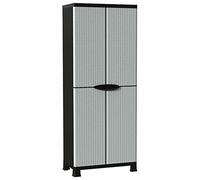 Susany Plastic Cabinet with 2 Doors & 4 Adjustable Shelves, Outdoor Cupboard for Home, Office, Garage & Storage Room, Rattan Design - 68x39x171.5 cm