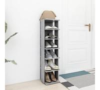 Susany Shoe Cabinet 6-Tier Slim Tall Shoe Rack Small Shoe Tower For Narrow Space Freestanding Organizer Storage Rack for Home Hallway Cloakroom Corridor Entryway Concrete Grey 25x27x102 cm Chipboard