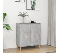 Susany Sideboard Book Cabinet Side Cabinet Storage Cabinet Display Cabinet Storage Cupboard for Living Room, 2 Compartments Inside the Doors, with Solid Wood Legs Concrete Grey 60x35x70 cm Chipboard