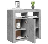 Susany Sideboard Display Cabinet Cupboard Sideboards Chest with LED Lights for Living Room and Bedroom Concrete Grey 80x35x75 cm