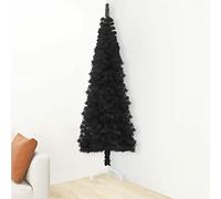Susany Slim Christmas Tree Half Christmas Tree Corner Artificial Xmas Tree with Stand Space-Saving Xmas Tree for Indoor and Outdoor Holiday Decoration Black 180 cm