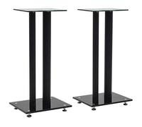 Susany Speaker Stands 2 pcs Stands for Home-Cinema HiFi Bookshelf Box and Satellite Speakers Tempered Glass 2 Pillars Design Black