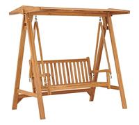 Susany Swing Bench with Adjustable Roof Angle Garden Seat Weather-Resistant Canopy Swing Seating Patio Balcony Bench Outdoor Bench Swing Chairs Swing Armchairs Garden Furniture 170 cm Solid Teak Wood