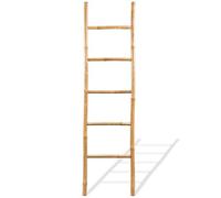 Susany Towel Ladder Towel Holder Space Saving Ladder Rails for Towel, Bamboo Holder, Clothes Stand, Decorative with 5 Rungs Bamboo 150 cm