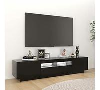 Susany TV Cabinet Sideboard Lowboard TV Table Storage TV Unit Cabinet with LED Lights for Living Room, Entertainment Center Black 180x35x40 cm