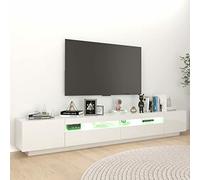 Susany TV Cabinet Sideboard Lowboard TV Table Storage TV Unit Cabinet with LED Lights for Living Room, Entertainment Center High Gloss White 260x35x40 cm