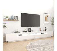 Susany TV Cabinet Sideboard Lowboard TV Table Storage TV Unit Cabinet with LED Lights for Living Room, Entertainment Center High Gloss White 300x35x40 cm