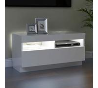 Susany TV Cabinet Sideboard Lowboard TV Table Storage TV Unit Cabinet with LED Lights for Living Room, Entertainment Center High Gloss White 80x35x40 cm
