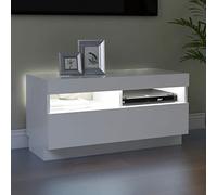 Susany TV Cabinet Sideboard Lowboard TV Table Storage TV Unit Cabinet with LED Lights for Living Room, Entertainment Center White 80x35x40 cm
