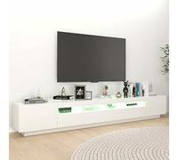 Susany TV Cabinet Sideboard Lowboard TV Table Storage TV Unit Cabinet with LED Lights for Living Room, Entertainment Center White 260x35x40 cm