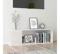 Susany TV Cabinet TV Stand Cabinet TV Unit TV Bench Home Media Center DVD Storage Unit Entertainment Station Living Room Furniture High Gloss White 100x24x32 cm Chipboard