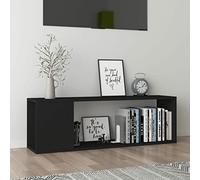 Susany TV Cabinet TV Stand HiFi Cabinet Stereo Cabinet TV Unit Storage Cabinet Compartment Side Table, Suitable for Living Room Bedroom, Black 100x24x32 cm Chipboard