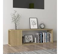 Susany TV Cabinet TV Stand HiFi Cabinet Stereo Cabinet TV Unit Storage Cabinet Compartment Side Table, Suitable for Living Room Bedroom, Sonoma Oak 100x24x32 cm Chipboard