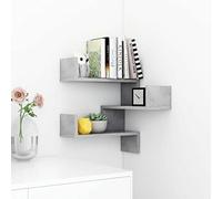 Susany Wall Corner Shelf Floating Wall Shelf for Display Decorative Items in Kitchens Bathrooms Living Rooms Concrete Grey 40x40x50 cm Chipboard