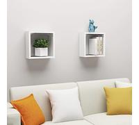 Susany Wall Cube Shelves Wall Mounted Floating Shelves Shelving Unit Floating Shelf Decor Storage Display for Bedrooms, Office Living Rooms & Kitchens 2 pcs White 30x15x30 cm