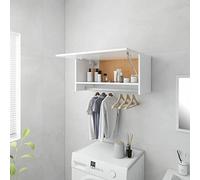 Susany Wardrobe Space Saving Closet Wardrobe with Clothes Rail Storage Organizer Closet Floating Wall Cabinet for Bedroom Bathroom White 70x32.5x35 cm Chipboard