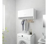 Susany Wardrobe Space Saving Closet Wardrobe with Clothes Rail Storage Organizer Closet Floating Wall Cabinet for Bedroom Bathroom High Gloss White 70x32.5x35 cm Chipboard