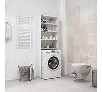 Susany Washing Machine Cabinet Over Toilet Cabinet Freestanding Washing Machine Rack with 4 Compartments Bathroom Laundry Storage Organiser Cupboard High Gloss White 64x24x190 cm