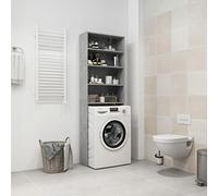 Susany Washing Machine Cabinet Over Toilet Cabinet Freestanding Washing Machine Rack with Doors and Compartments Bathroom Laundry Storage Organiser Cupboard Bathroom Cupboard Concrete Grey 64x24x190cm