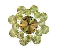 Suseiuua Luxury Quiet Movement Wall Clock Metal Leaves European Elegant Accurate Timekeeping for Living Room Cafes Hotel Decors Metal Leaves Round Clock