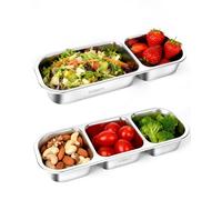 susemoti 2-Pack Food-Grade Stainless Steel Snack Containers, Multi-Compartment & Leakproof, Ideal for Families & Travel, Stackable, Kid & Adult Bento Storage (2 Pack)