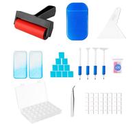 SuSentak 46 PCS Diamond Art Tools Kit, Complete Accessories Set with Multi-Tool Tweezers, Wax Pen, Storage Containers, Trays, Roller, Anti-Slip Mat for Adults Kids Beginners Art Crafts(Blue)