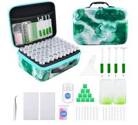 SuSentak Diamond Art Storage Containers with Dot Drill Tools,120 Slots Bead Organizer Case for 5D DIY Art Kits, Portable Craft Box for Diamond Painting Accessories (Green)