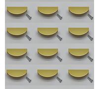 Susenya Gold Half Moon Drawer Pulls,12pcs, Finger Pull Handle with Screws Cup Pulls for Cabinets 2.52" Hole Centers Bright Metallic Gold Cabinet Pulls Space Aluminum Cabinet and Drawer Pulls