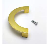 Susenya Gold Half Moon Handles,1-Pack, Gold Kitchen Cabinet Handles 5.04" Hole Centers Edge Pull Handle Zinc Alloy with Screws Semi Circle Handle Pulls