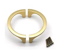 Susenya Half Circle Door Handles, C Shape Semi Half Circle Handle Pulls,Cabinet Finger Pull,Half Circle Replacement Knob,3.78" Hole Centers,Circular Door Pull,Edge Pull Handle,Brushed Gold,4-Pack