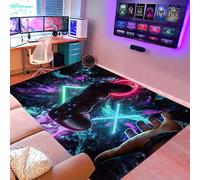 Suserritbcho Game Controller Area Rug, Gamer Non-Slip Doormat, Gaming Rug, Gamer Rug, Game Console Decoration, Washable Gaming Rug for Boys, Bedroom, Living Room Decor, 120 x 160 cm C
