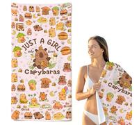 Susfyhya Capybara Beach Towel, Microfibre Swimming Towels for Adults, Soft and Lightweight Bath Towels with Quick Dry & Sand Free, Cute Capybara Blanket for Beach Camping Shower Pool and Travel