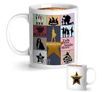 Susfyhya Mug of Hamilton, Ceramic Coffee Cup for Theater Lovers, Classic White Tea Cup with Double-Sided Print, Musical Gifts for Fans, Retro Mug for Tea, Coffee & Hot Drinks