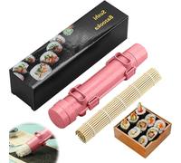 Sushi bazooka sushi maker Kit With Sushi Rolling Mat,Sushi Roller Mold Food Grade Plastic Rice Vegetable Meat homemade Diy Sushi Making Kit Machine tool kitchen Utensils sushi molds press (pink)