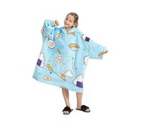 (Sushi Blue) Versized Hoodie Wearable Blanket Sweatshirt for Men Women, Comfortable Sherpa Lining Super Soft Plush Warm Blanket Hoodie, Home Hoody Gifts