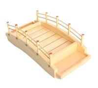 Sushi Boat Serving Tray, Wooden Bridge Platter for Party, Restaurant, Home/ 15x7 Inch