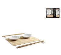 Sushi Box 9 Pieces In Bamboo And Porcelain H&H