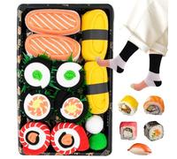 Sushi Box Funny Socks, Tuna Salmon Cucumber Maki Sock Box Funny Sushi Socks, Christmas Favor Box High-top Couple Casual Socks, Funny Weird Sushi Food Creative Socks, for Stocking Stuffers