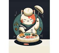Sushi Chef Cat NoteBook: Cat Japanese Sushi Chef Anime Cats Lover Notebook / Journal