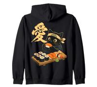 Sushi Chef Japanese Kitchen Cat Sushi Lover Zip Hoodie