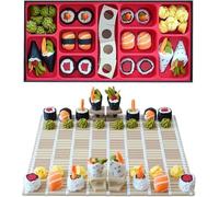 Sushi Chess Set - 3D Printed Board Game with Bento Box Storage, Portable Travel Game for Strategy Enthusiasts and Family Fun
