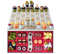 Sushi Chess - The Sushi Themed Chess Set, 3D Printed Sushi Roller Chess Pieces, Japanese Food Unique Family Strategy Game, with Rolling Board Mat and Bento Storage Box, Boxed