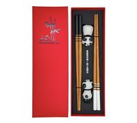 Sushi Chopsticks Set Panda 2 Pairs Including Ceramic Base Premium Wood Sustainable Japanese Chinese Korean Taiwanese