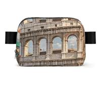 Sushi Dill Pickles Fanny Pack Crossbody Waist Bag Pack Waterproof Mini Belt Bag Bum Hip Bag for Men Women, Roman Colosseum Italian Flag, One Size